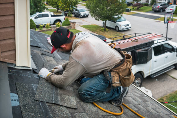 Professional Emergency Roof Repair technician working in Tenafly, NJ